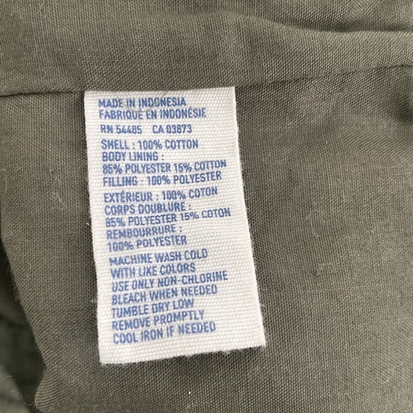 American Eagle Military Green Cotton Quilted Vest - Picture 4 of 5